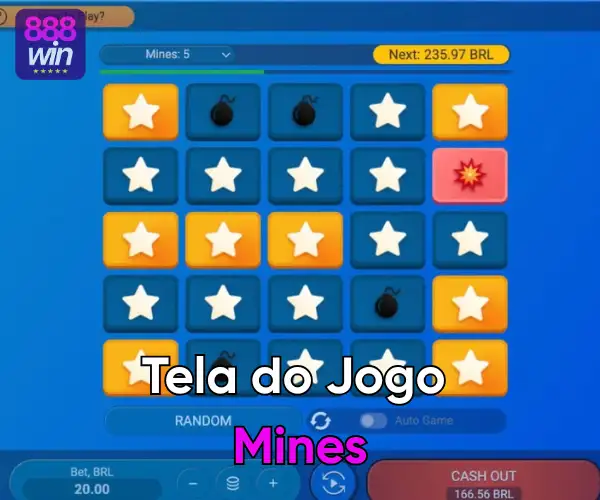 Tela principal do jogo Mines na 888win